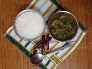 greens with dal