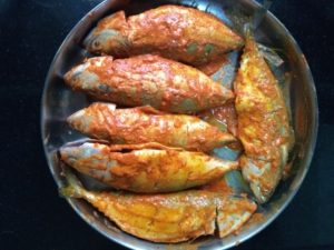 Tawa fish fry -marinated-fish