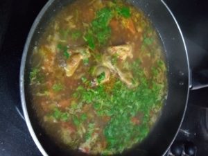 Country chicken soup-boil