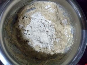 Make dough by adding flour gradually