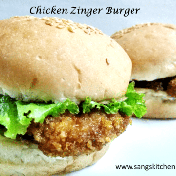 Chicken zinger burger-front