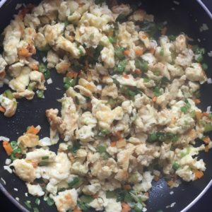 Egg fried rice - mix with vegs