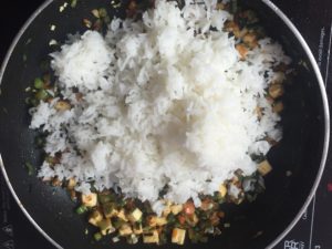 Veg fried rice - cooked rice