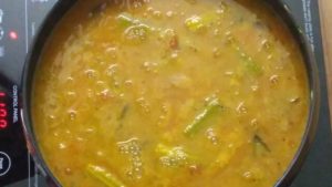 Sambar recipe - close with lid