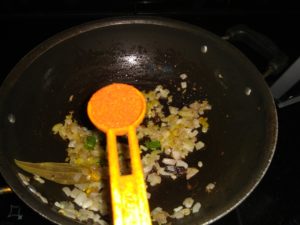Cabbage pulao - chilli powder