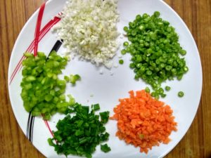 Veg fried rice - chopped vegs
