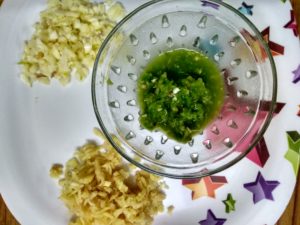 Veg fried rice - green chilli paste