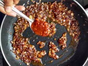Gobi manchurian -red chilli paste