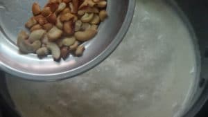 Aval payasam -fried cashews