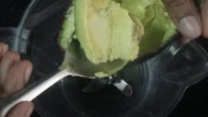 Avocado smoothie - scoop with spoon