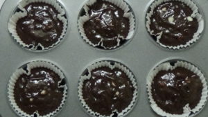 Chocolate cupcakes -fill 3/4th