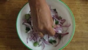 Onion pakora -mix with fingers