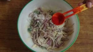 Onion pakora -chilli powder
