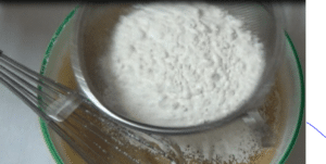 Sponge cake -sieve flour