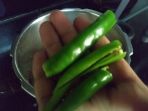 Hyderabad chicken biryani- green chilli