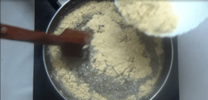 Mysore pak- add besan in batches