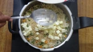Simple veg pulao -mix paneer