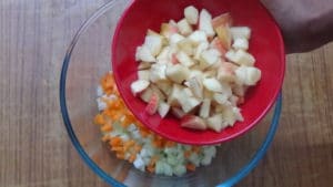 Peanut vegetable salad -apple