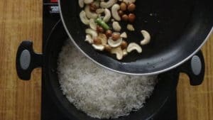 Ghee rice -fried items into rice