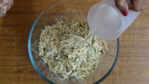 Cabbage pakoda -water