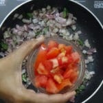 Brinjal fry - add tomato