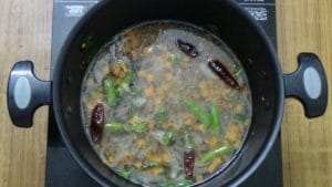 Millet upma -boil water