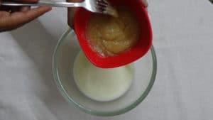 Apple cupcake -mix with milk