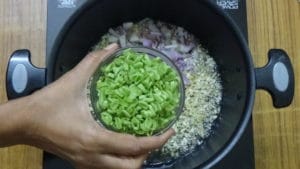 Schezwan chicken fried rice -beans