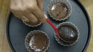 Chocolate moist cupcake -fill 3/4th