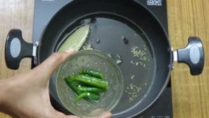 Andhra kodi kura -green chillies