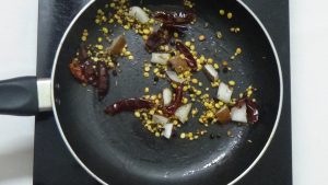 Arachuvita sambar -fry in oil