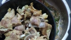 Mutton biryani -boiled mutton