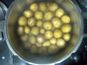 Baby potato fry -pressure cook
