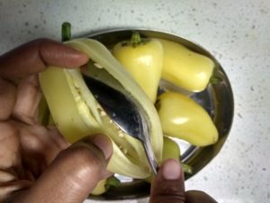 remove seeds using spoon