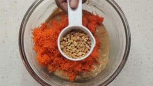 Carrot cake add chopped nuts