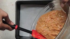 Carrot cake fill the pan