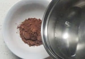 cocoa powder& hot water