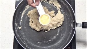 Almond flour katli -add ghee