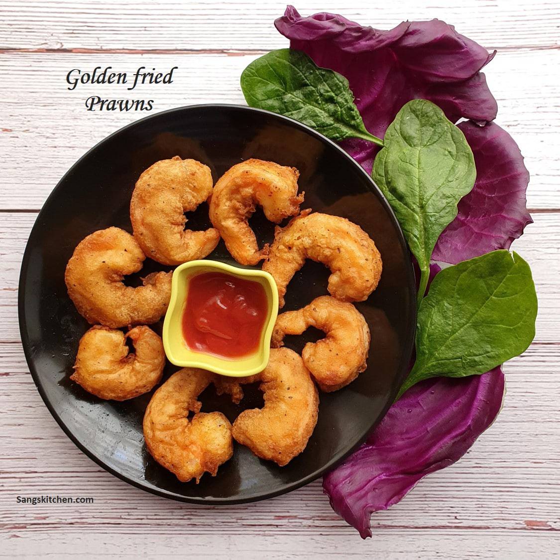 Golden fried prawns platter of golden fried shrimp