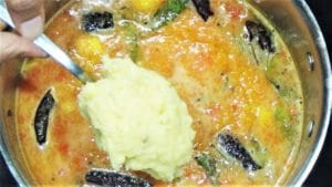 cooked dal to Pineapple rasam